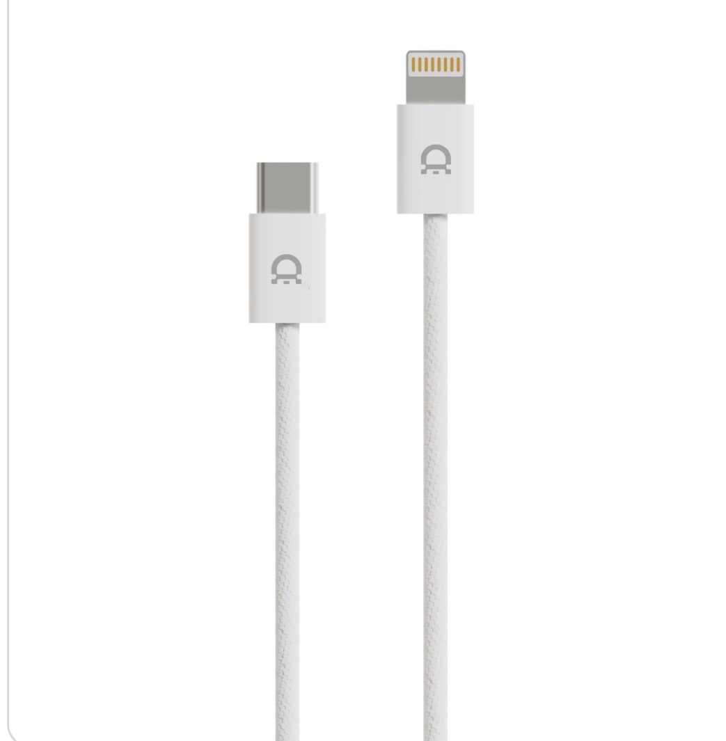 Кабель AceCase USB-C to Lightning, 1М, Белый