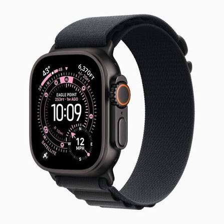 Apple Watch Ultra 3, 49mm, Black Ti Black, Alpine Loop M